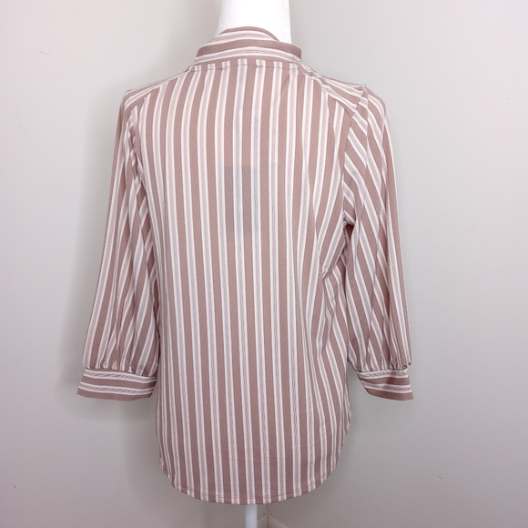 Adrianna Papell Women Stripe Blouse Size Medium - Picture 4 of 5
